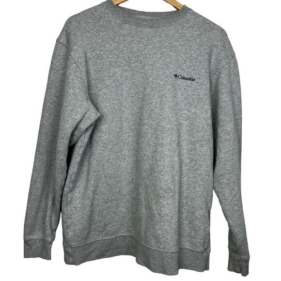 Columbia Light Gray Crewneck Sweatshirt Size Large Outdoors Hiking Pullover - Picture 1 of 4
